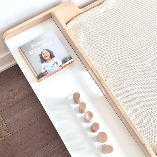 CHERRY FULL - Montessori Floor Bed with Shelves