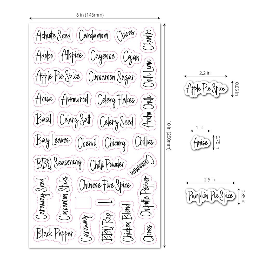 Reusable Spice Label For Pantry