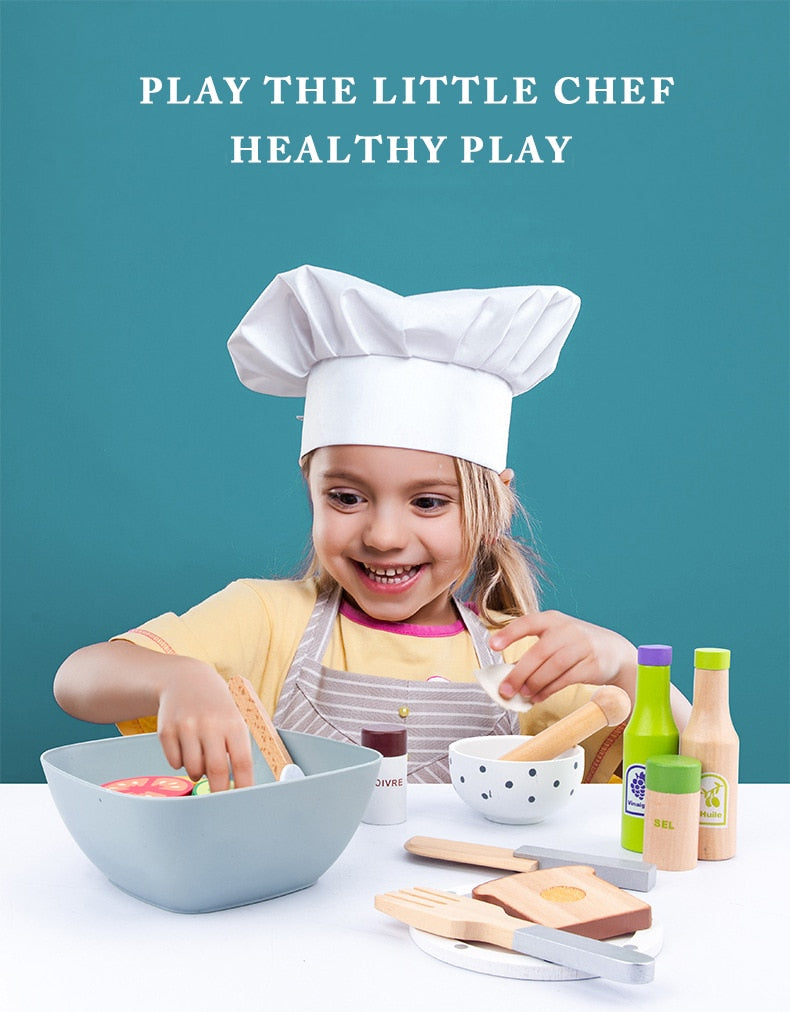 Wooden Kitchen Toy Utensils for Kids