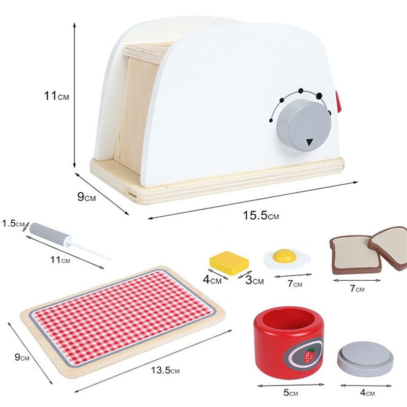 Wooden Kitchen Toys - Toaster Set