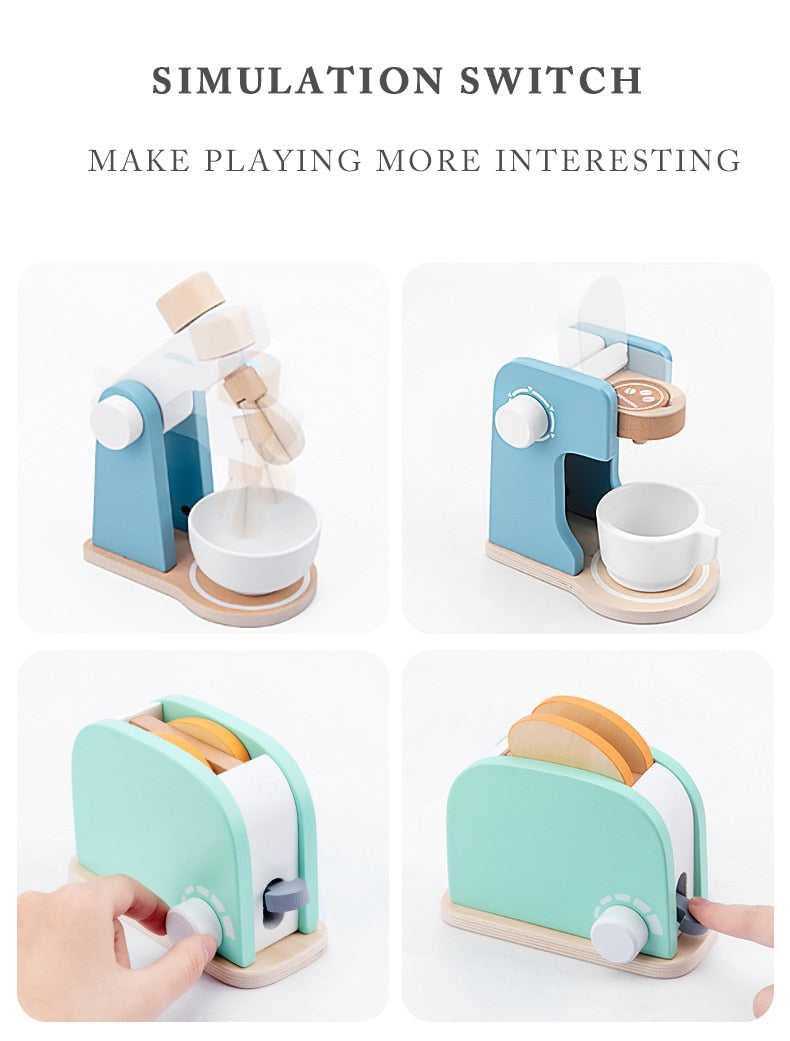 Wooden Kitchen Toys - Mixer Set