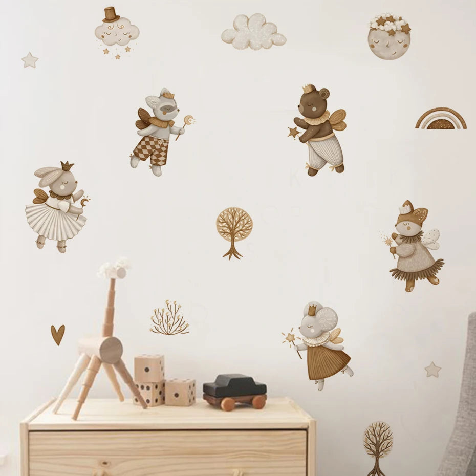 Boho Animal Wall Stickers for Baby Nursery or Kids Room Decor