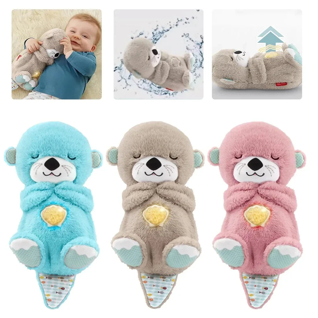 Breathing Sleep Otter Plush Toy - Brown