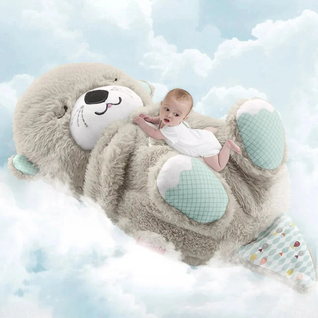 Breathing Sleep Otter Plush Toy - Blue