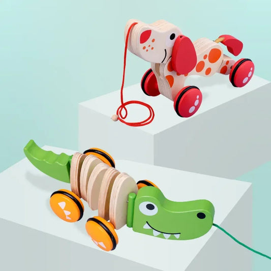 Wooden Pull-Along Animal Toy - Croc