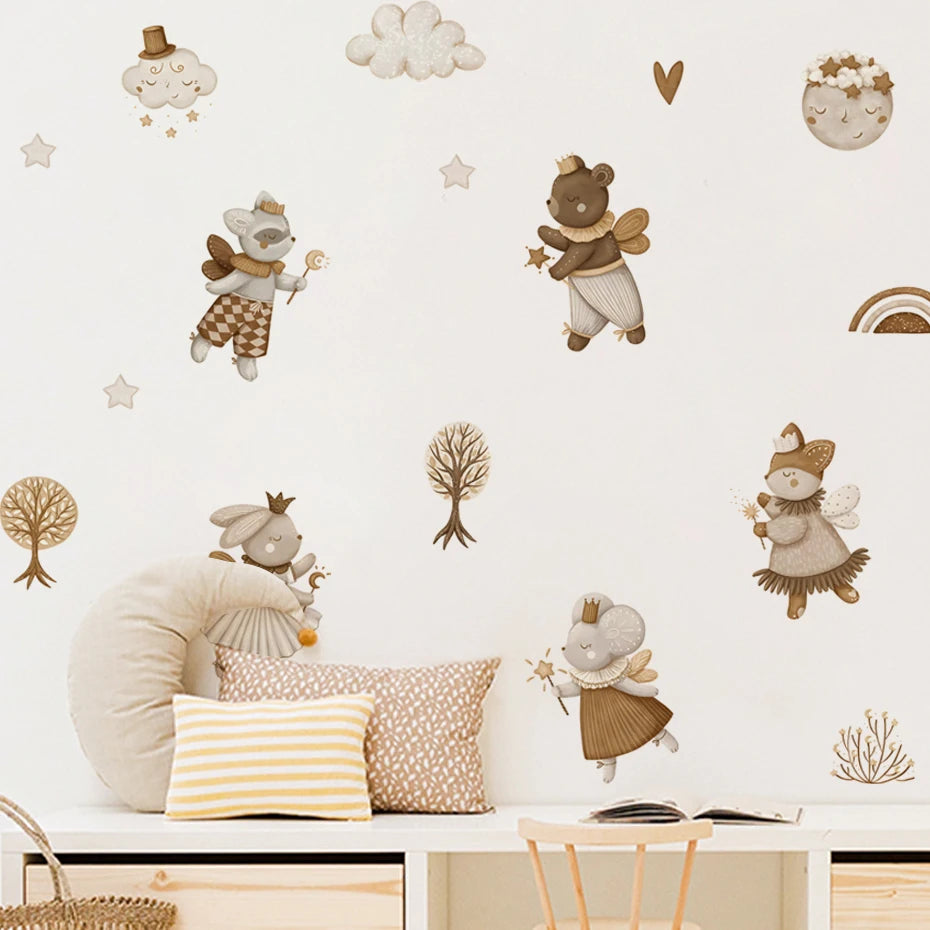 Boho Animal Wall Stickers for Baby Nursery or Kids Room Decor