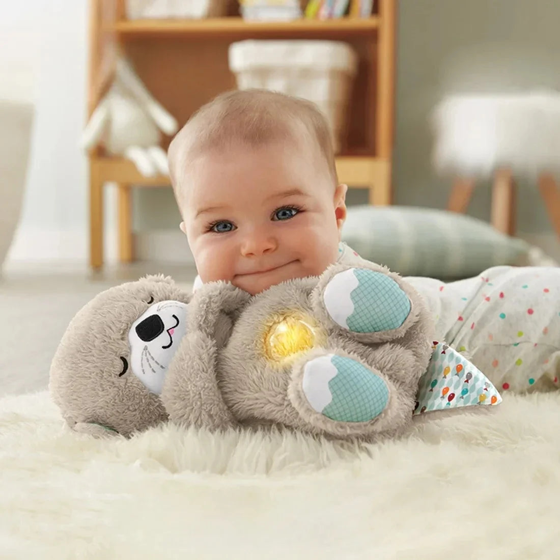 Breathing Sleep Otter Plush Toy - Brown