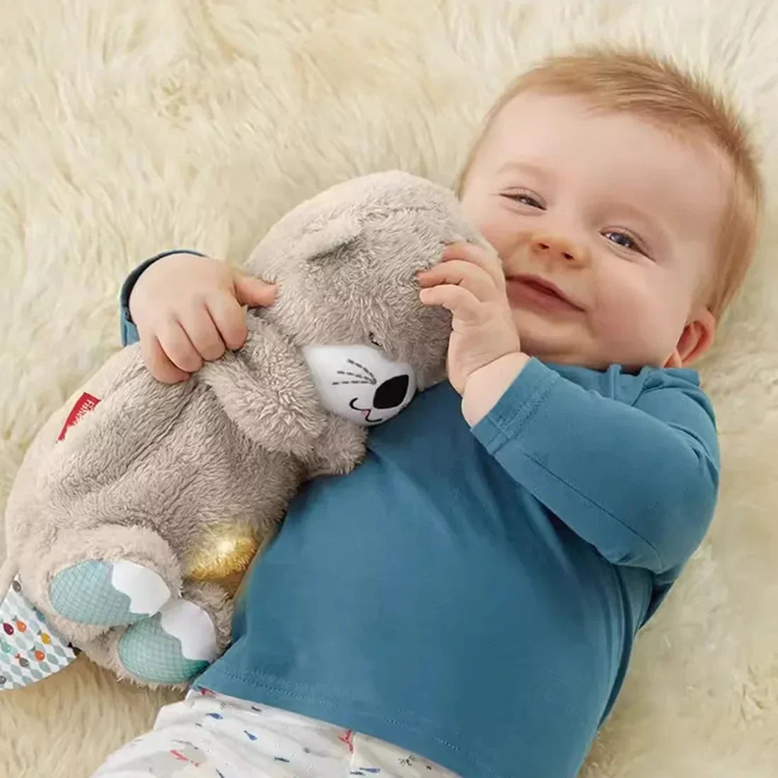 Breathing Sleep Otter Plush Toy - Grey