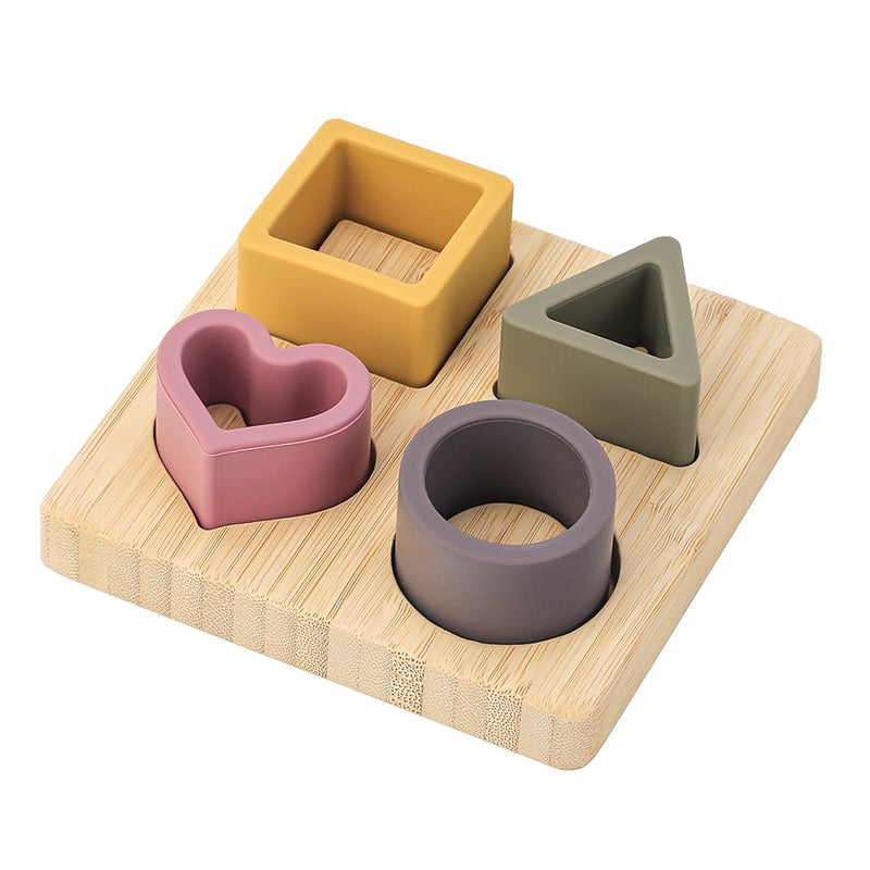 Montessori Baby Silicone Blocks - Shapes