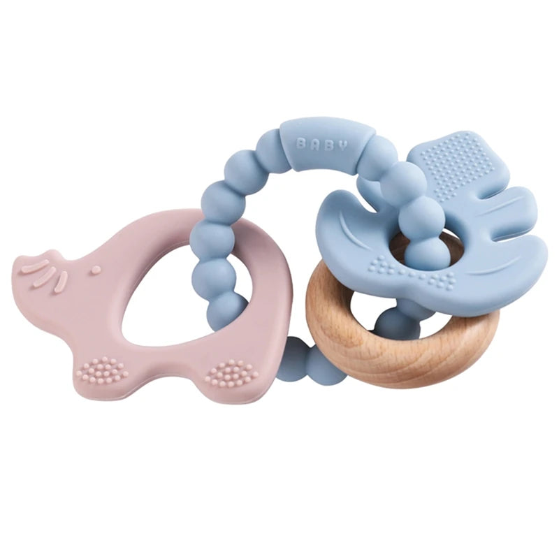 Silicone & Wooden Baby Teethers