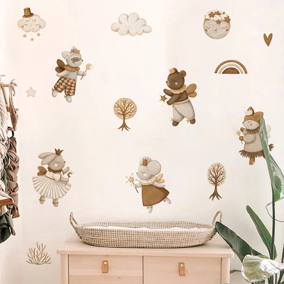 Boho Animal Wall Stickers for Baby Nursery or Kids Room Decor