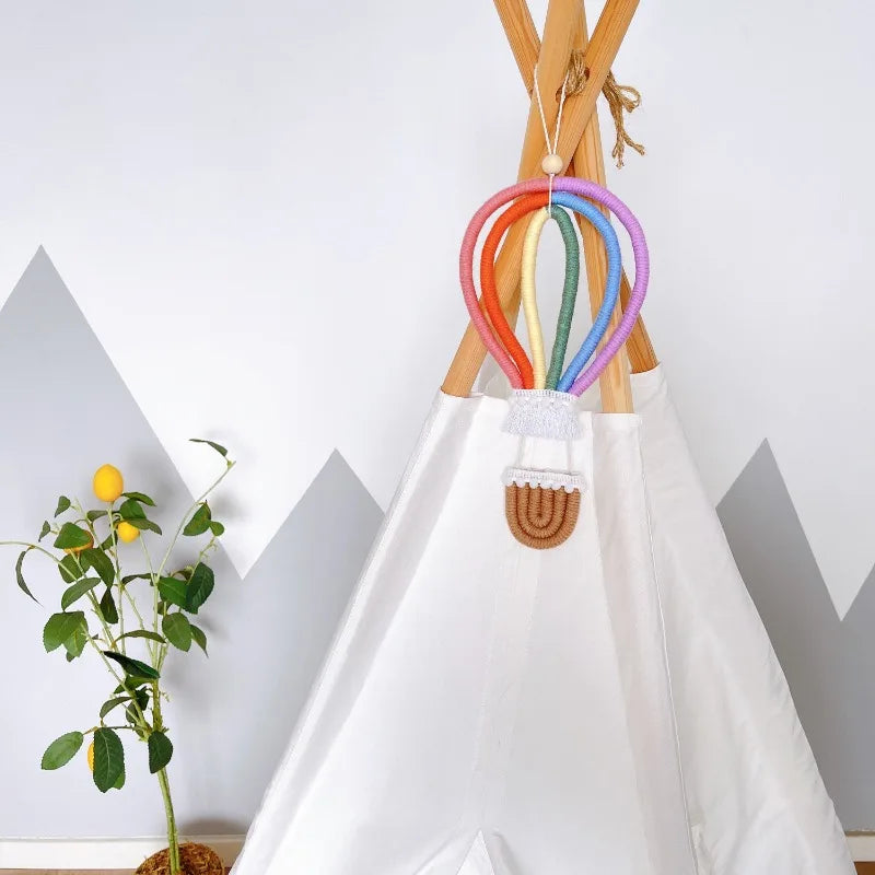 Boho Hot Air Balloon Wall Hanging Decor for Baby Nursery