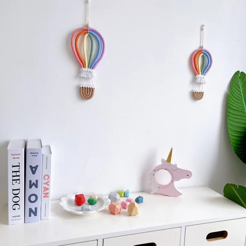 Boho Hot Air Balloon Wall Hanging Decor for Baby Nursery