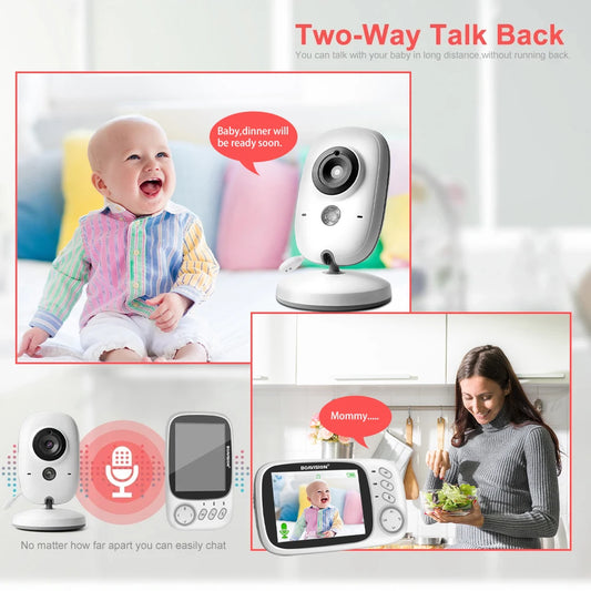 Video Baby Monitor – 3.2” LCD Screen with Night Vision & 2-Way Audio