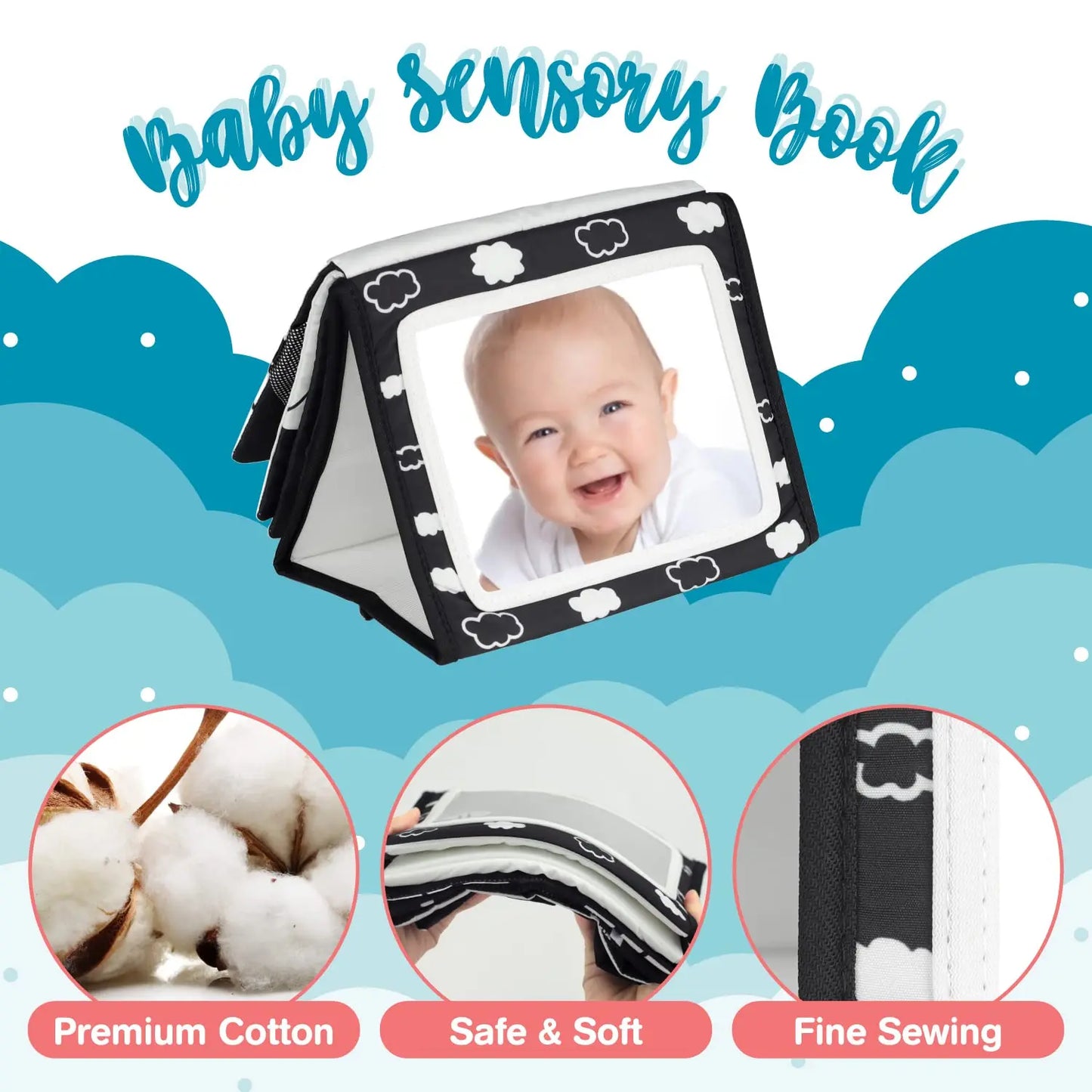 High Contrast Tummy Time Mirror - Shark
