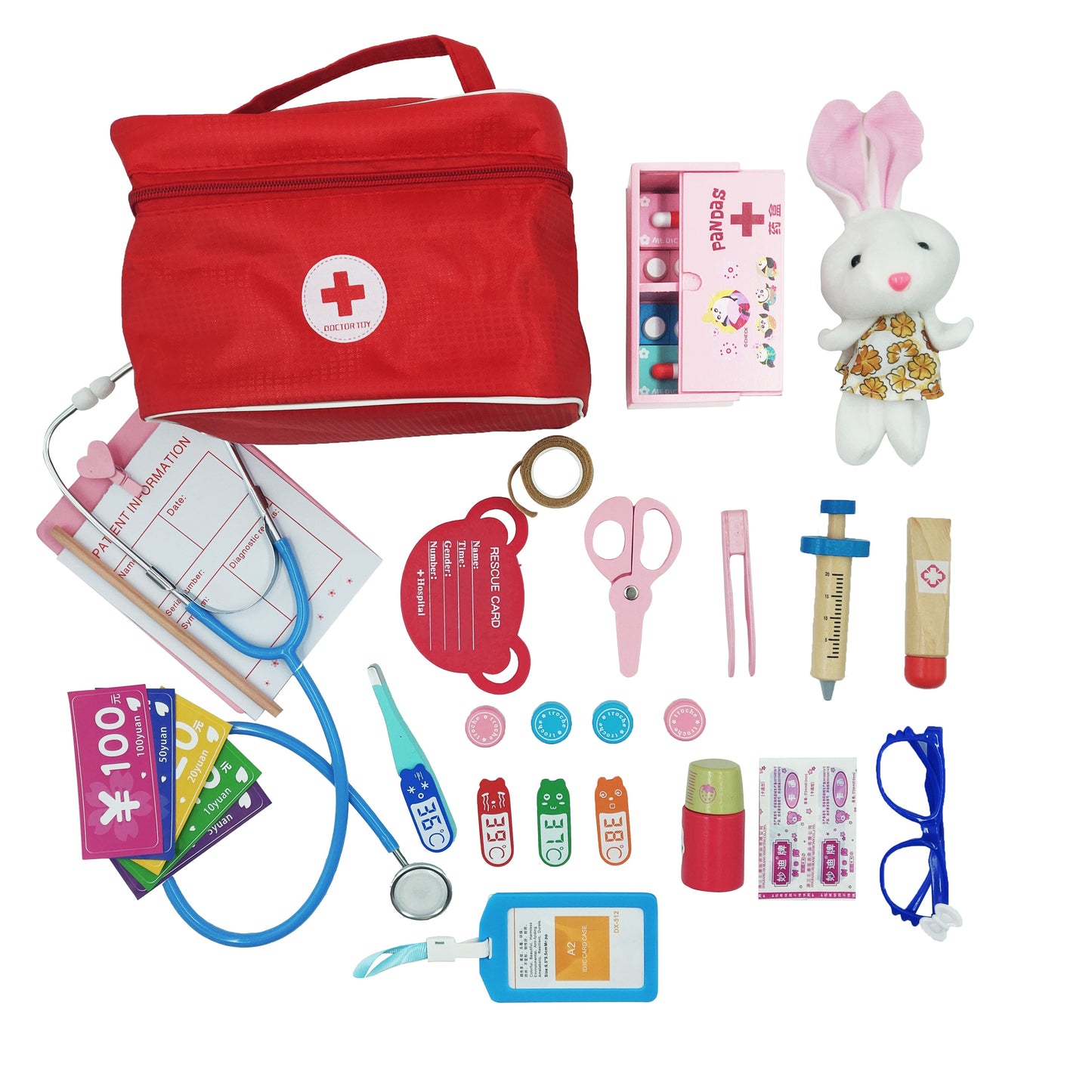 Children's Wooden Pretend Doctor Playset