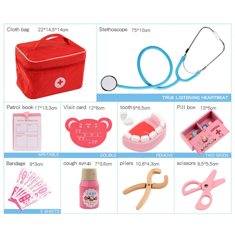 Children's Wooden Pretend Doctor Playset