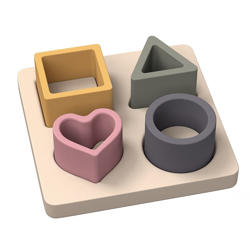 Montessori Baby Silicone Blocks - Shapes