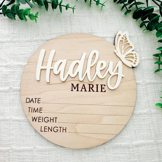 Personalized Baby Announcement Sign – Custom 3D Baby Name
