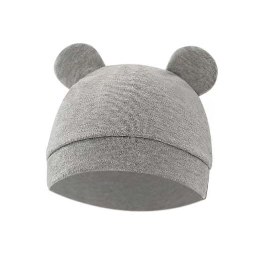 Cotton Baby Swaddle Wrap with Hat - Grey
