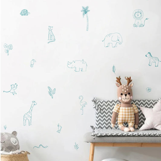 Nursery Wall Stickers Removable Vinyl Decals - Jungle