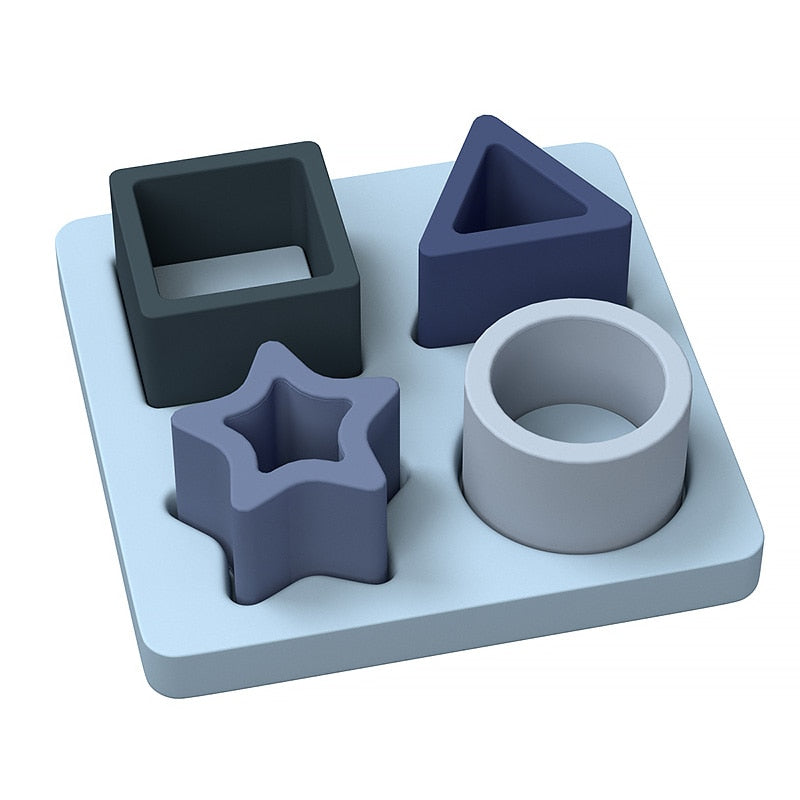 Montessori Baby Silicone Blocks - Shapes