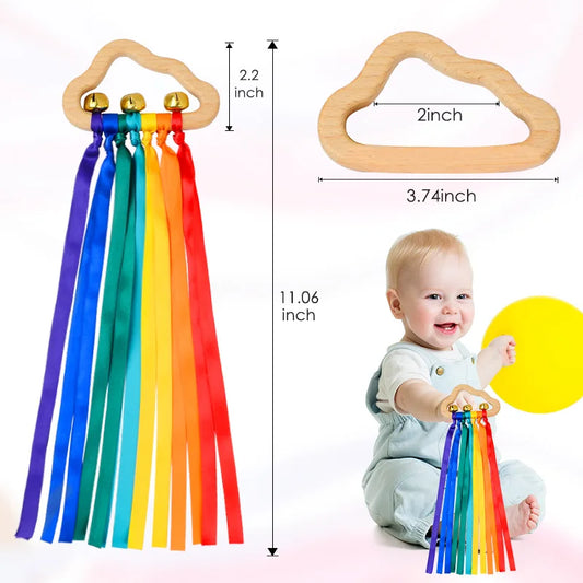 Montessori Rainbow Sensory Ribbon Wand