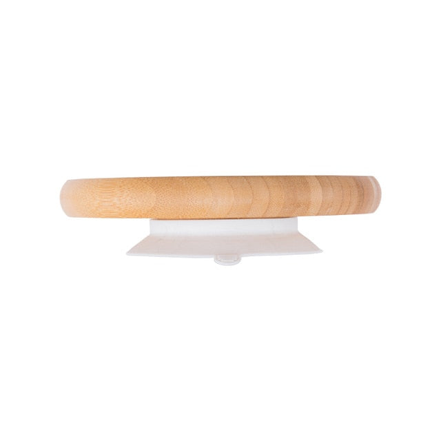Baby Wooden Feeding plate with Silicone Suction Cup - ittybittybubba