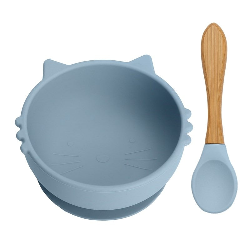 Baby's Silicone Cat Shaped Feeding Bowl - ittybittybubba