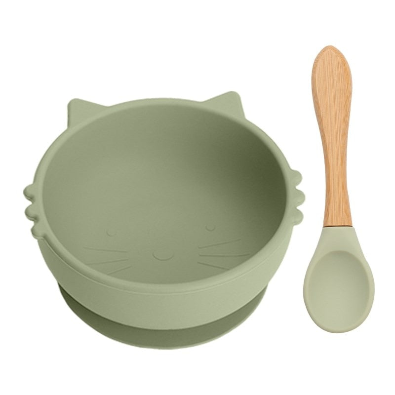 Baby's Silicone Cat Shaped Feeding Bowl - ittybittybubba