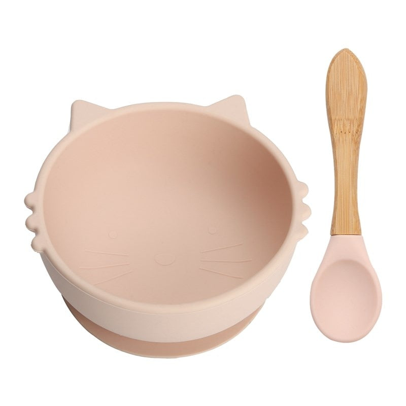 Baby's Silicone Cat Shaped Feeding Bowl - ittybittybubba