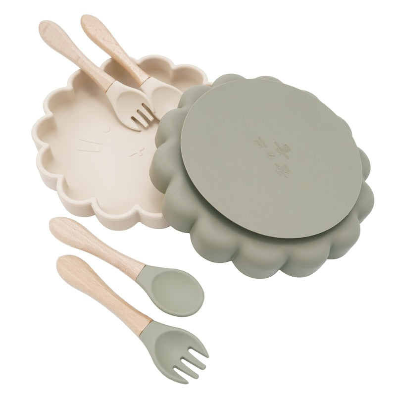 Baby Silicone Feeding Flower Shape Bowl Set - ittybittybubba