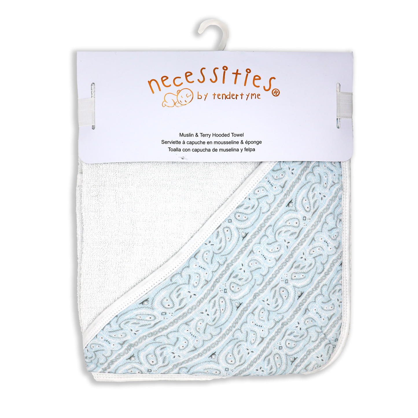 Baby's Hooded Towel - Blue Paisley