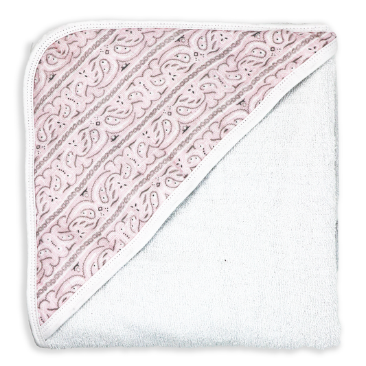 Baby's Hooded Towel - Pink Paisley