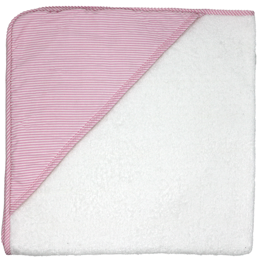 Baby's Hooded Towel - Pink Stripes