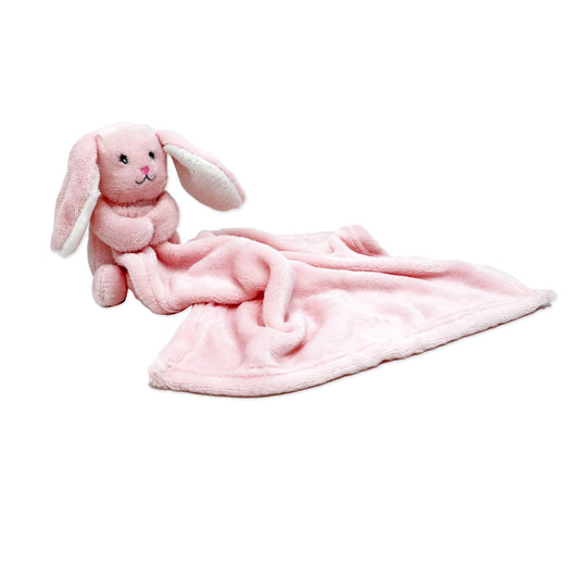 Soft Plush Lovey Blanket Toy - Pink Bunny