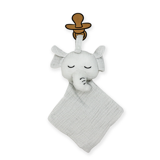 Muslin Pacifier Nunu - Grey Elephant