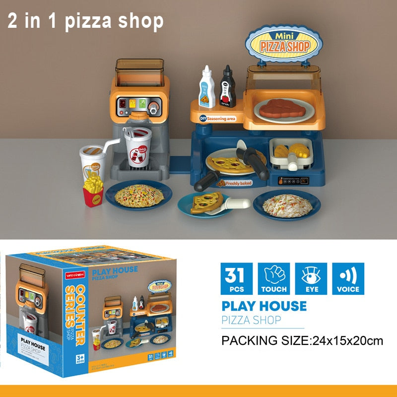 Kids Pizza Shop Playset with Cash Register