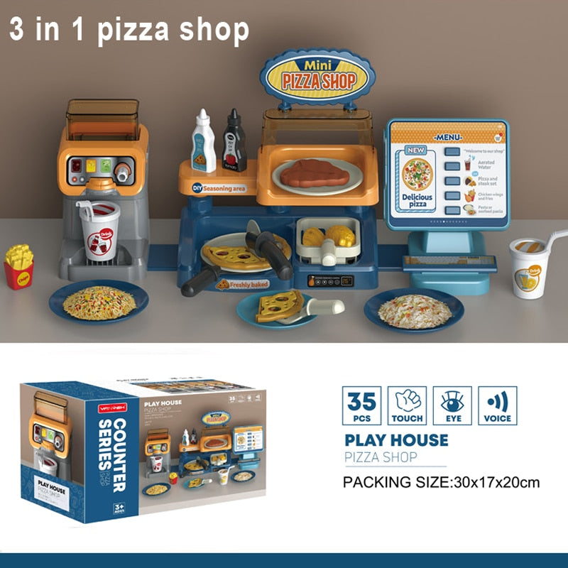 Kids Pizza Shop Playset with Cash Register