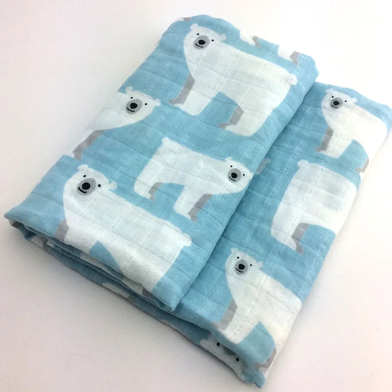 Soft Cotton Baby Blanket – Muslin Swaddle Wrap & Burp Cloth for Newborns
