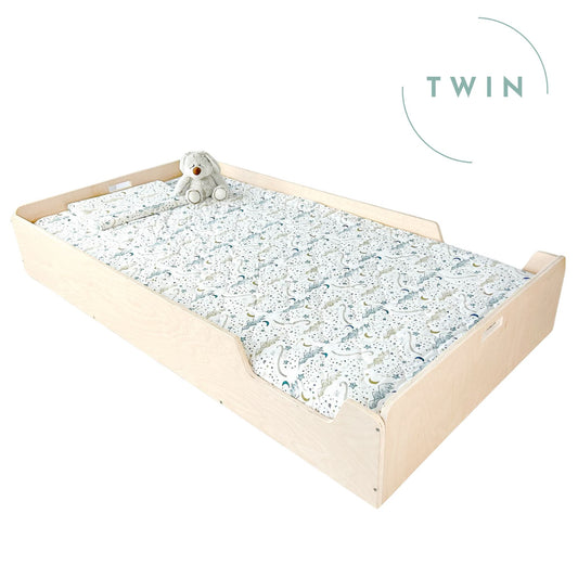 APPLE TWIN - Montessori Floor Bed with Rails