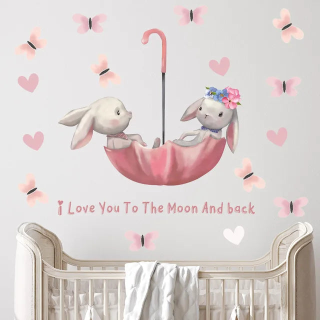 Nursery Wall Stickers Removable Vinyl Decals - Bunny