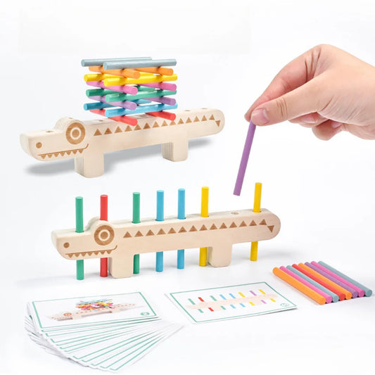 Montessori Wooden Balance Color Matching Game – Croc