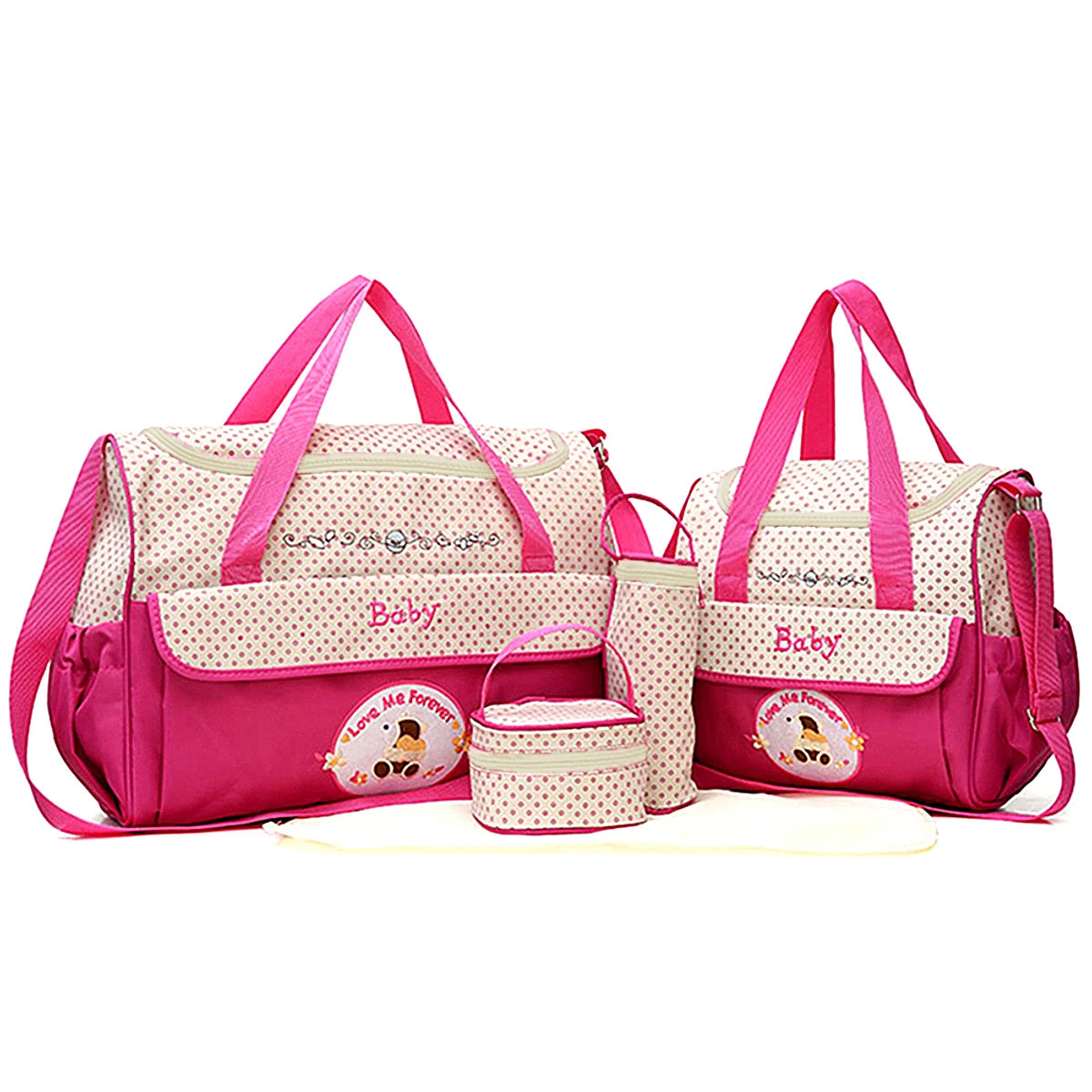 Five-Piece Mommy Bag Set – Diaper Bag with Travel Organizer