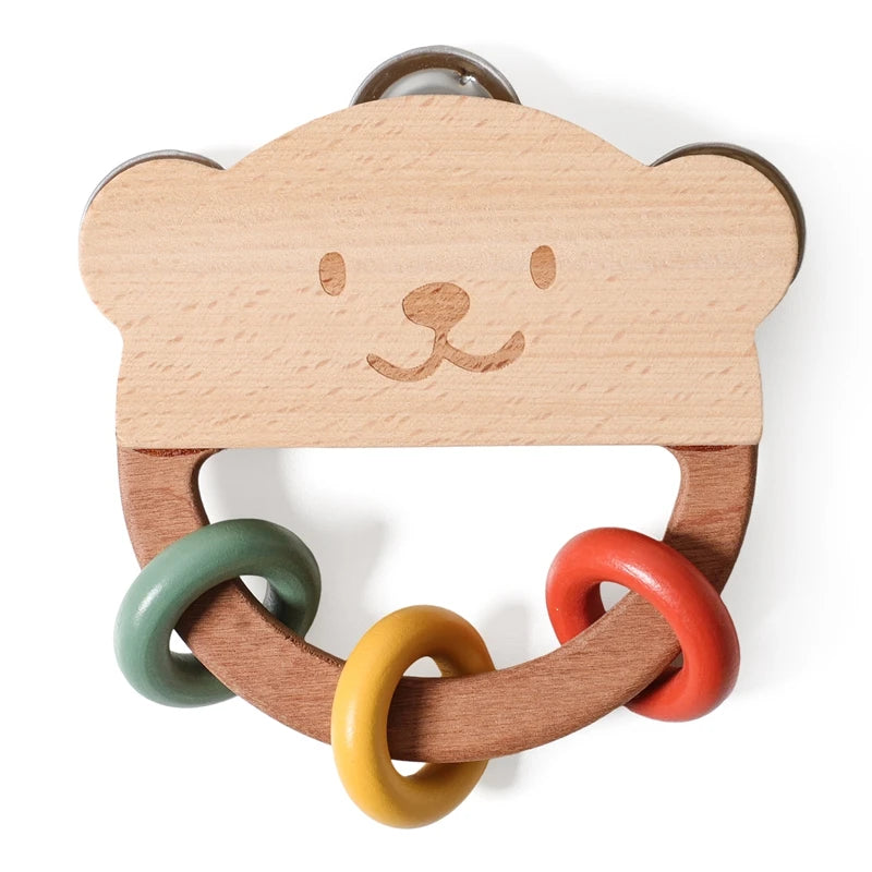 Montessori Wooden Bear Rattle & Teether