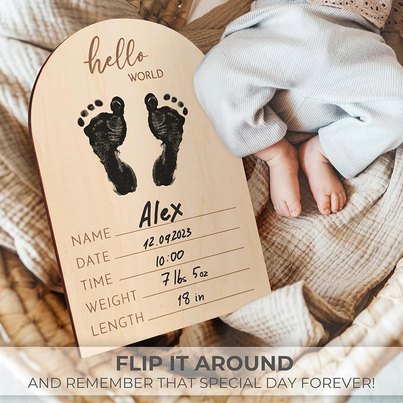 Pregnancy & Baby Birth Announcement Wooden Ultrasonic Photo Display