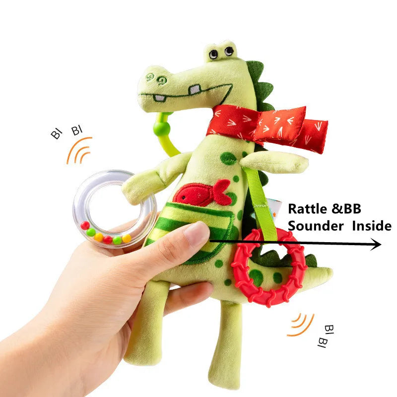 Soft Animal Stroller Toy - Infant Crib & Car Seat Rattle