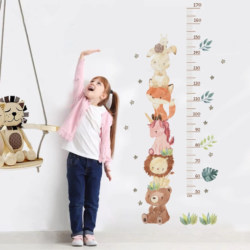 Baby Nursery Growth Chart Wall Sticker - Animals