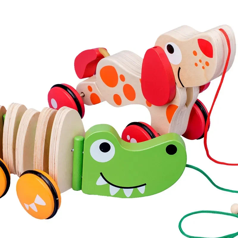 Wooden Pull-Along Animal Toy - Croc