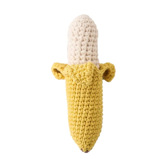 Crochet Rattle Teether - Banana